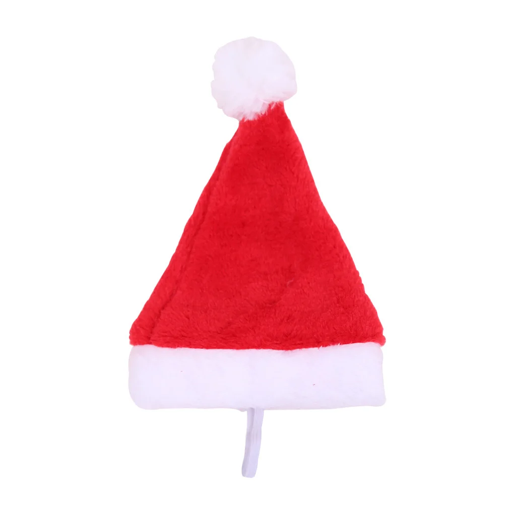 

4pcs Pet Christmas Hat Dog Decor Bright Red Adorable Costume For Festival Party Photo Outfit Stand Out Lovely Design Gift For