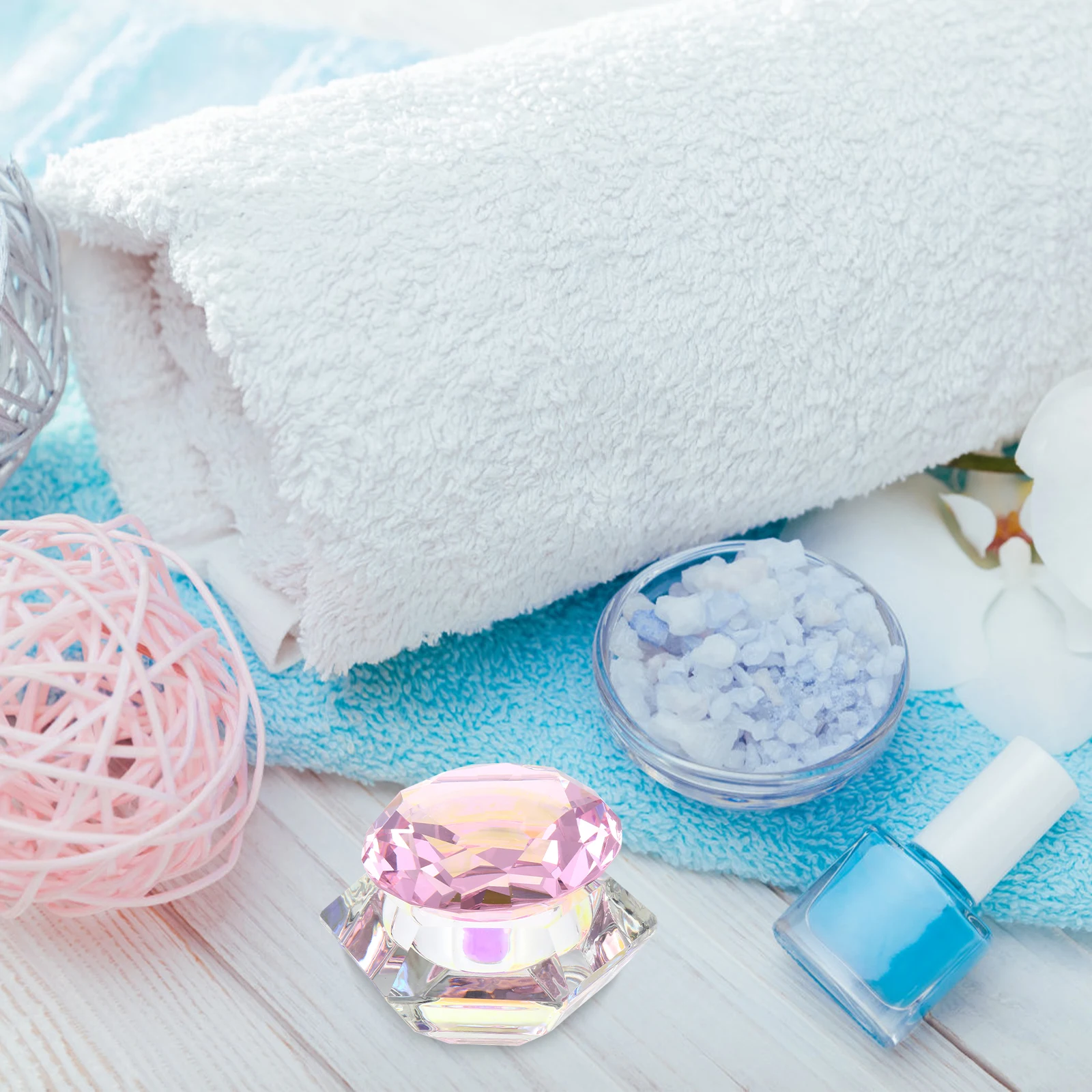 

1 шт., хрустальная чашка для дизайна ногтей, шестиугольная прочная стеклянная чашка для ногтей, маникюрная жидкая пудра с крышкой, жидкая пудра для профессионального использования с крышками