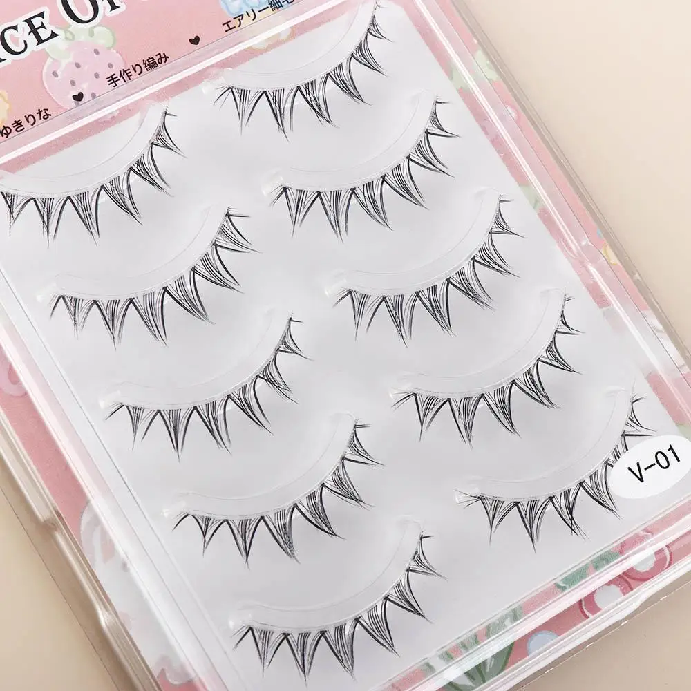 3D japanische transparente Terrier Comic Wimpern Curling Frauen Manga Wimpern Make-up-Tools falsche Wimpern voller Streifen Wimpern