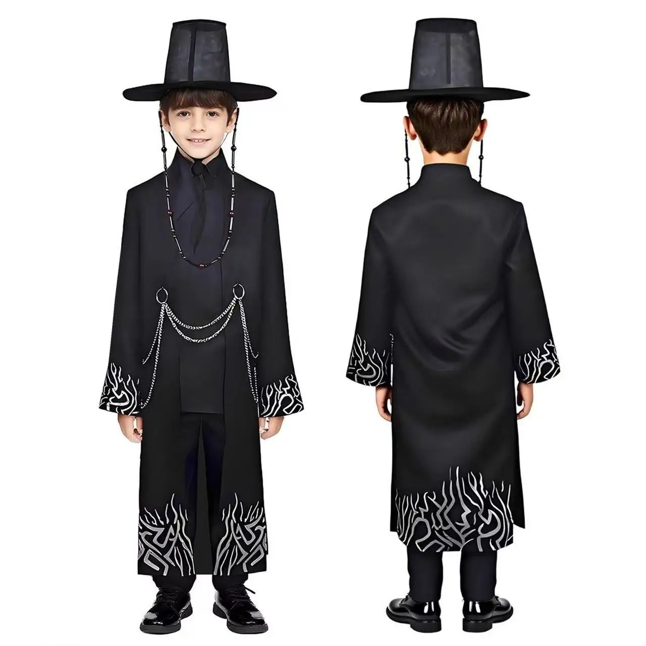 新しい KPOP モンスターハント SaGa メンズコスプレ衣装モンスターハントメンズハロウィン子供用シルバーパターンソングライティングコスチューム