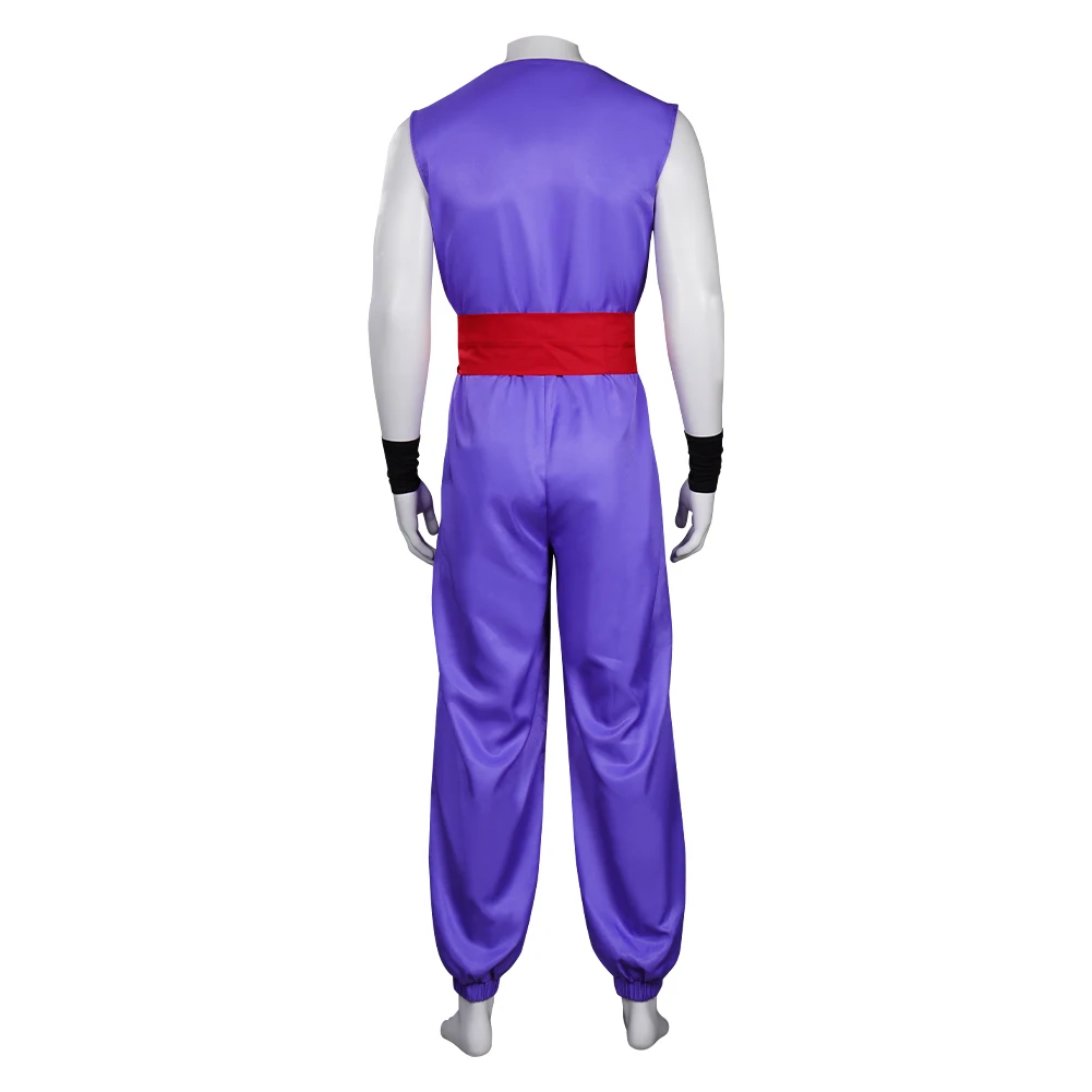 Gohan Cosplay Costume para Homens Adultos, Macacão, Cinto, Sapatos de Anime, Botas, Roupas, Dia das Bruxas, Carnaval Party Suit