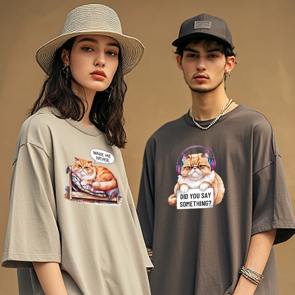 12 قطعة من ملصقات القطط اللطيفة على النقل - شارات فينيل ذات لغة مضحكة للقمصان والجينز وحقائب الظهر #4