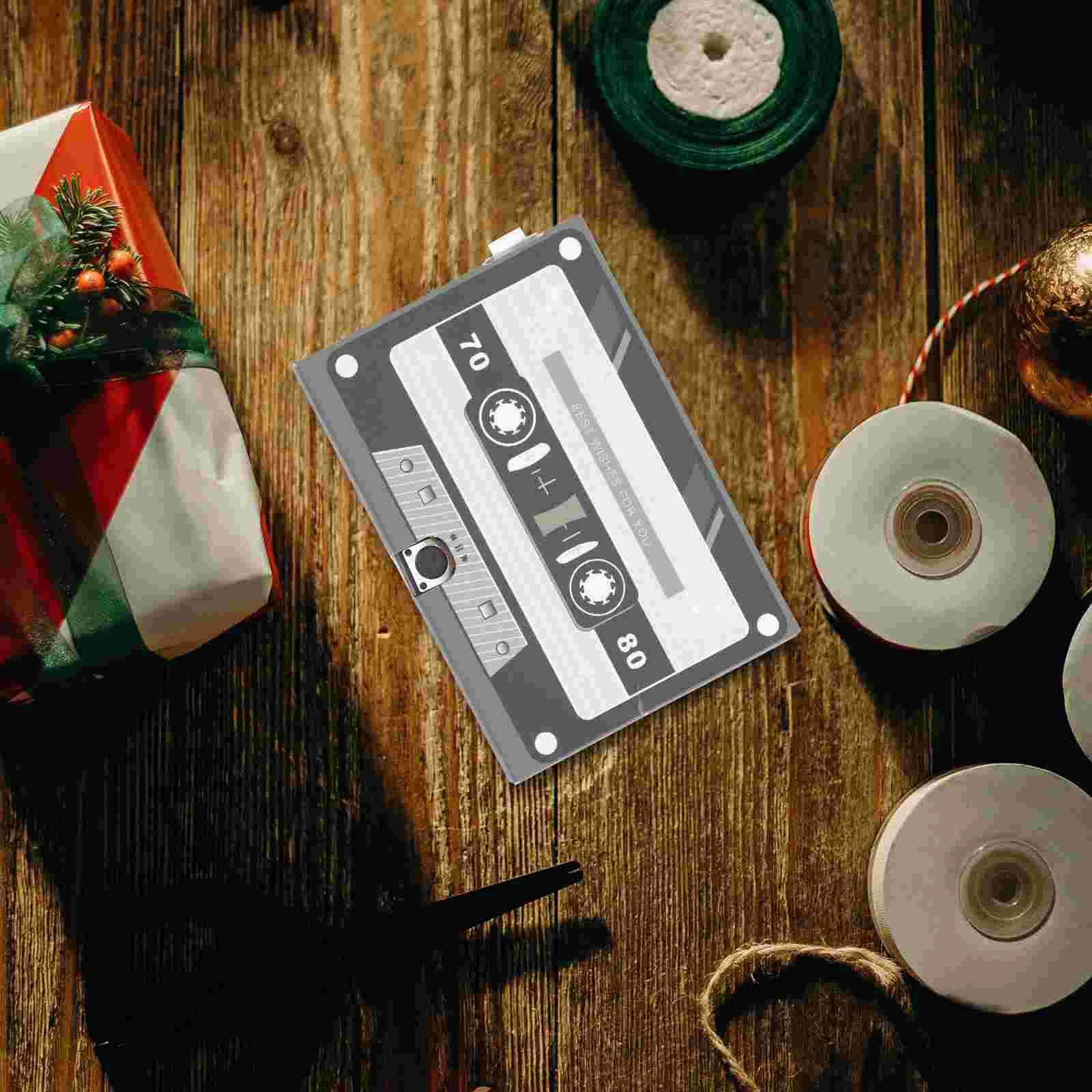 

Tape Recording Greeting Card Music Blank Cassette Tapes Recordable Birthday Blessing Cards Audio