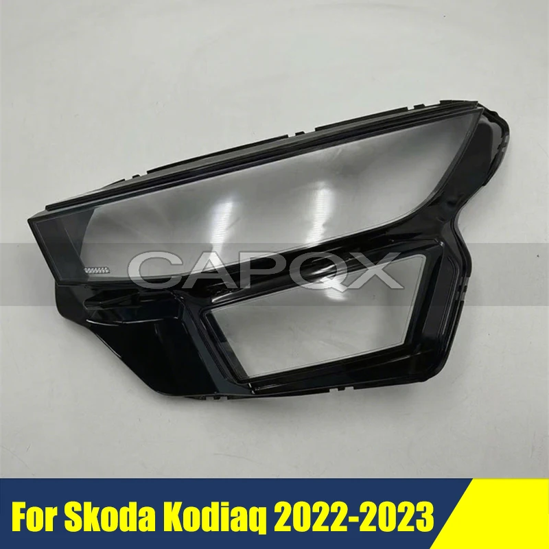 

Front Bumper Headlight Cover For Skoda Kodiaq 2022-2024 Cover Shell Shade Head Lamp Glass Head Light Lens Caps