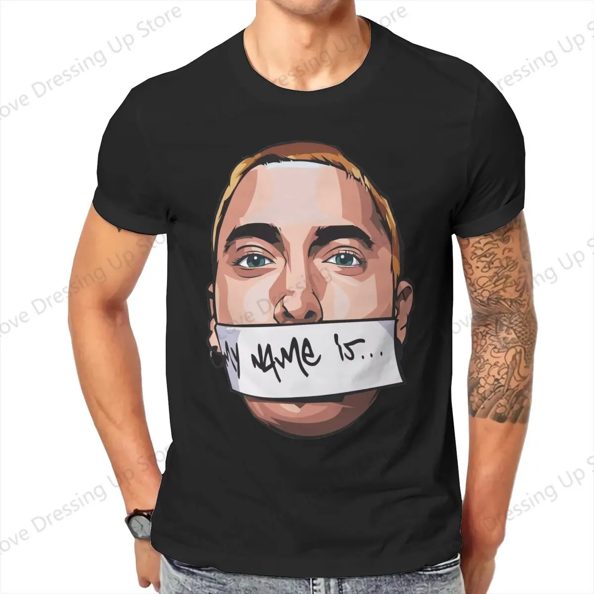 Eminem Tutt Pure cotton printing men's Tshirt Street Cool Tshirts Famous Rapper Eminem Funny Tops