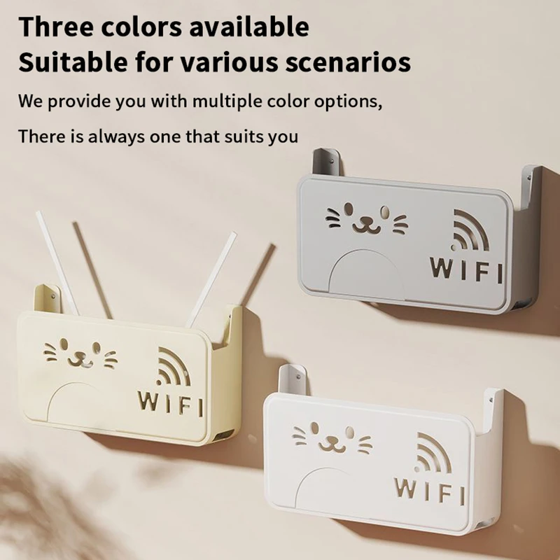 ~Wireless Wifi Router Storage Box Living Room Socket Wifi Decoration Wall-mounted TV Set-top Box Rack Cable Power Organizer