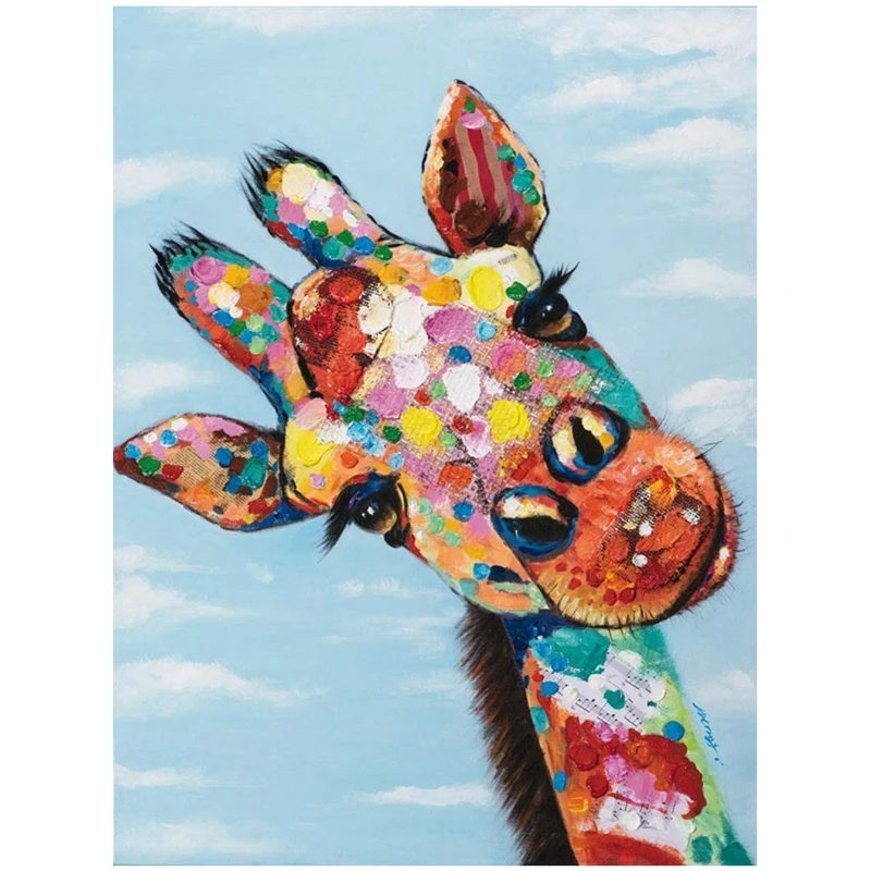 Diamond Painting Kits For Adults,DIY By Number Kits Round Full Drill Art Perfect For Home Wall Decor Giraffe