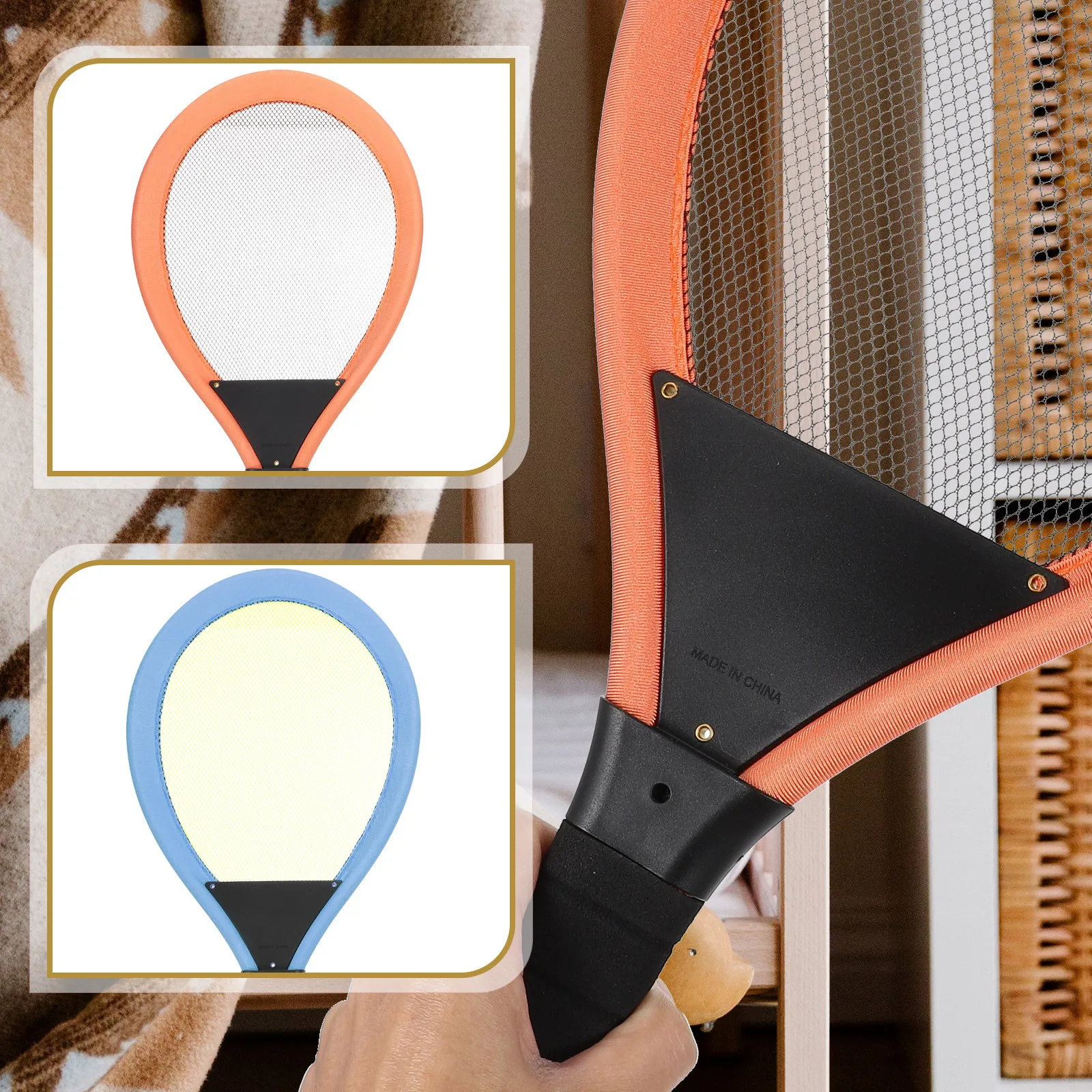 

1Set Badminton Racket Set for Children Indoor Outdoor Lightweight Sports Racket Mesh Net Handle Easy Swing Parent-Child