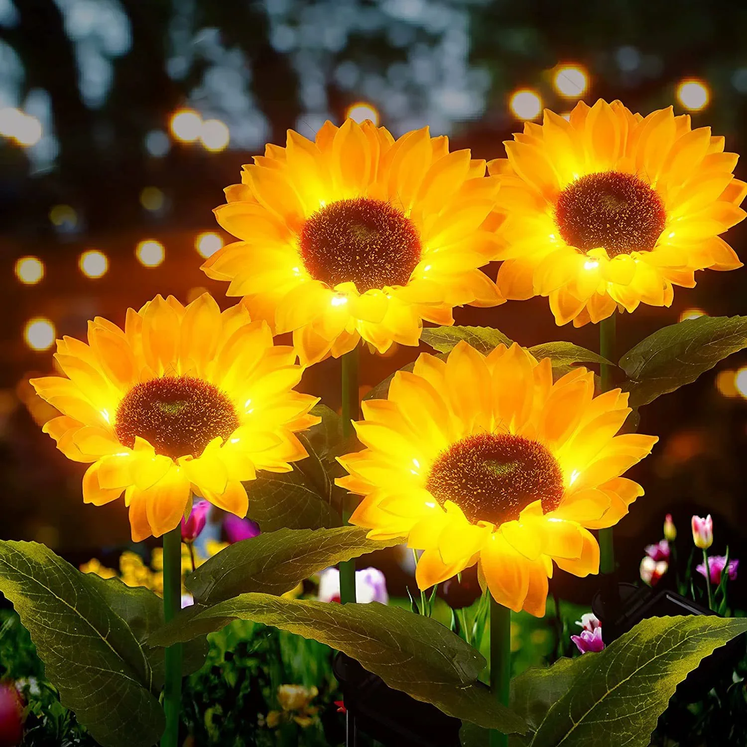 Luces de hadas de simulación de girasol, lámpara LED Solar para jardín, boda, jardín, luz de suelo, decoración de habitación de Navidad al aire libre, Navidad 2025
