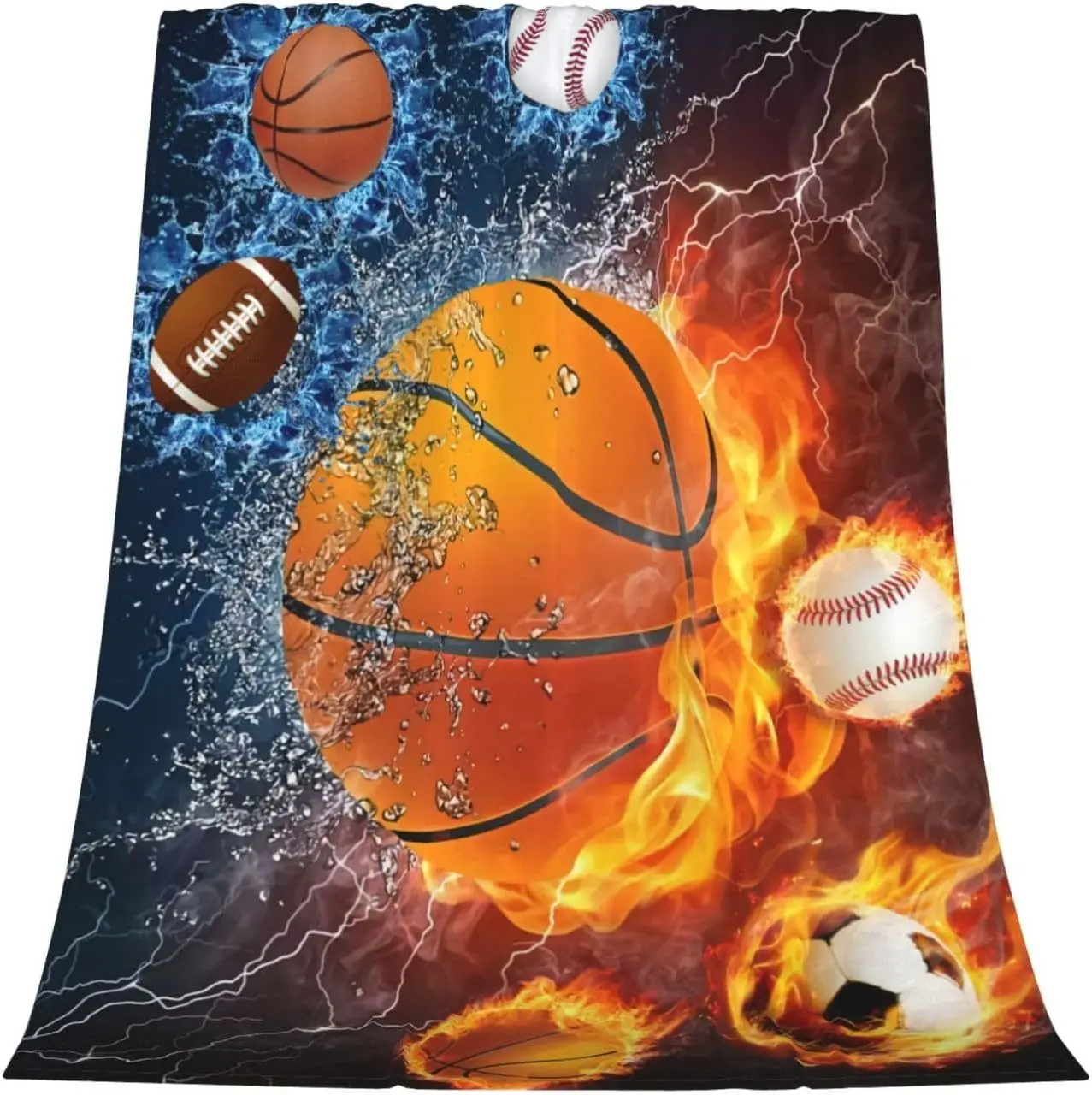 

Customized basketball blanket, soft and lightweight flannel blanket, comfortable and luxurious ultra-fine fiber blanket