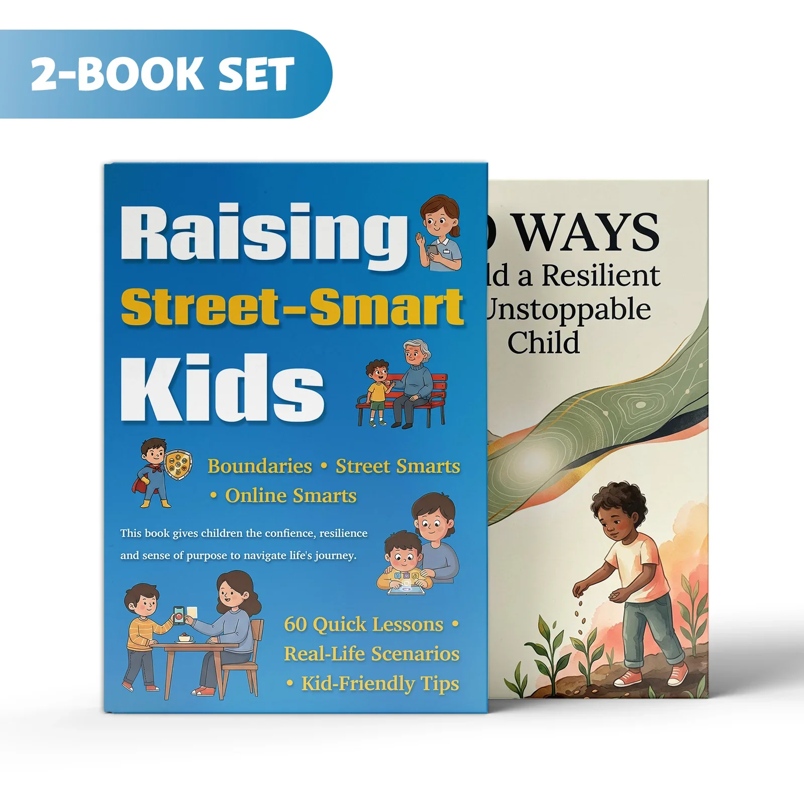 2-Book Parenting Set for Raising Resilient and Street-Smart Kids, Family Education Guides on Confidence, Boundaries