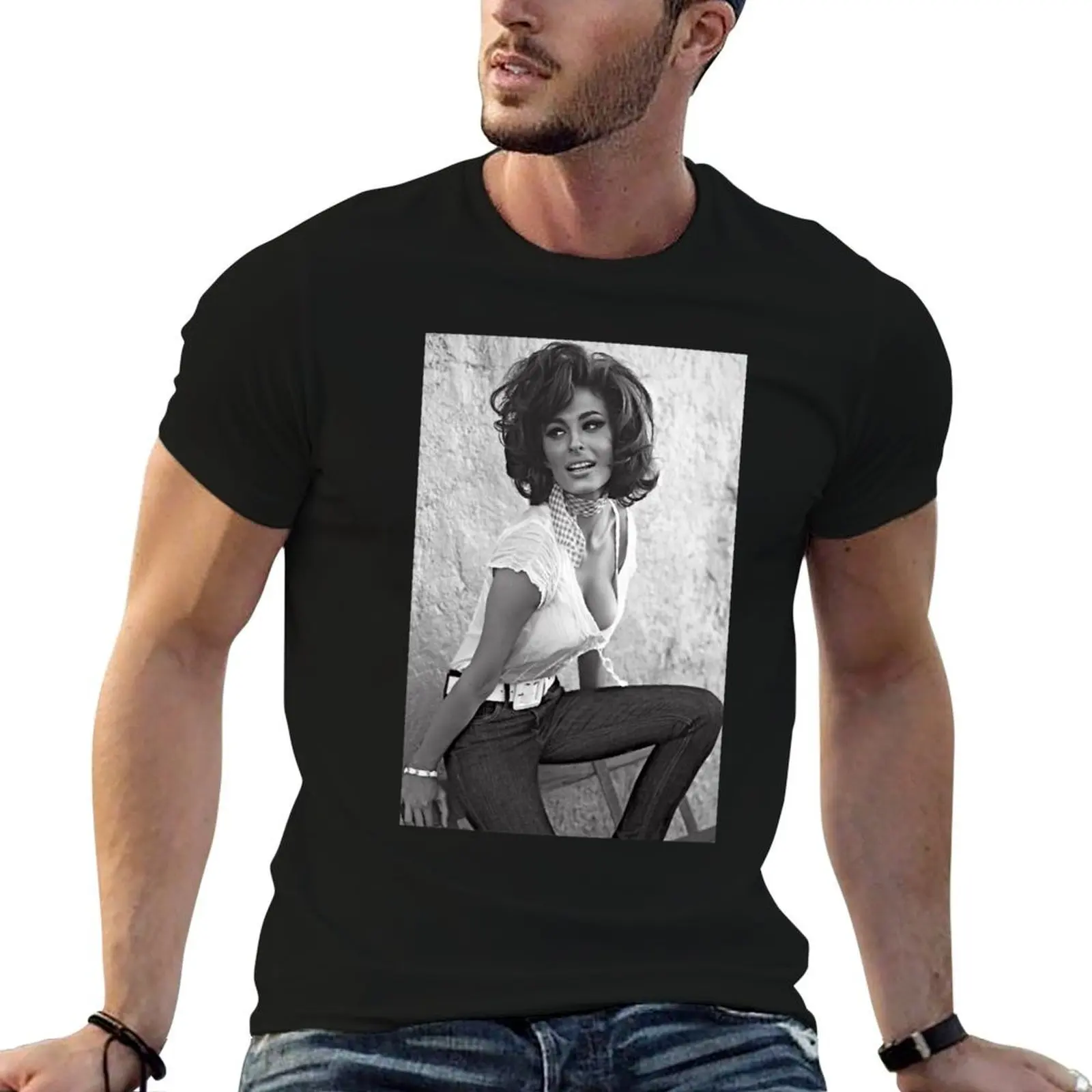 Natural Passionate Joy Acting Sexy Beauty Sophia Loren Beautiful Woman T-Shirt Street Style Casual Tee Shirt