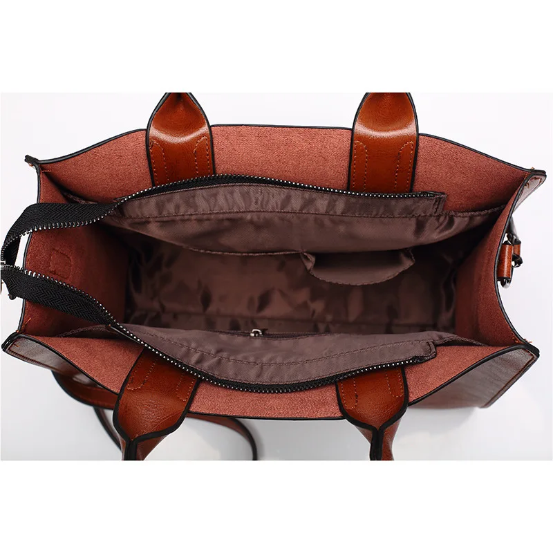 Frauen Umhängetaschen Dame Pu Leder Retro Handtasche Mädchen Kunstleder Umhängetasche Süßigkeiten Farbe Schulranzen Taschen – Detail 8