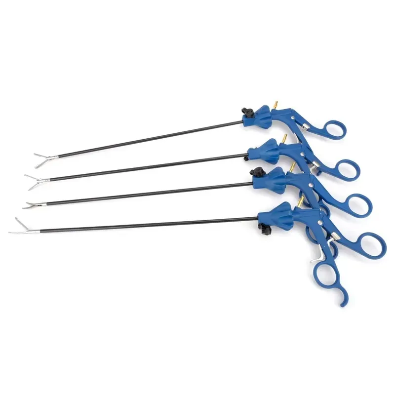 Hot Sale Medical Instruments Blue Handle With Lock 5mm Grasper Dissecting Forceps for