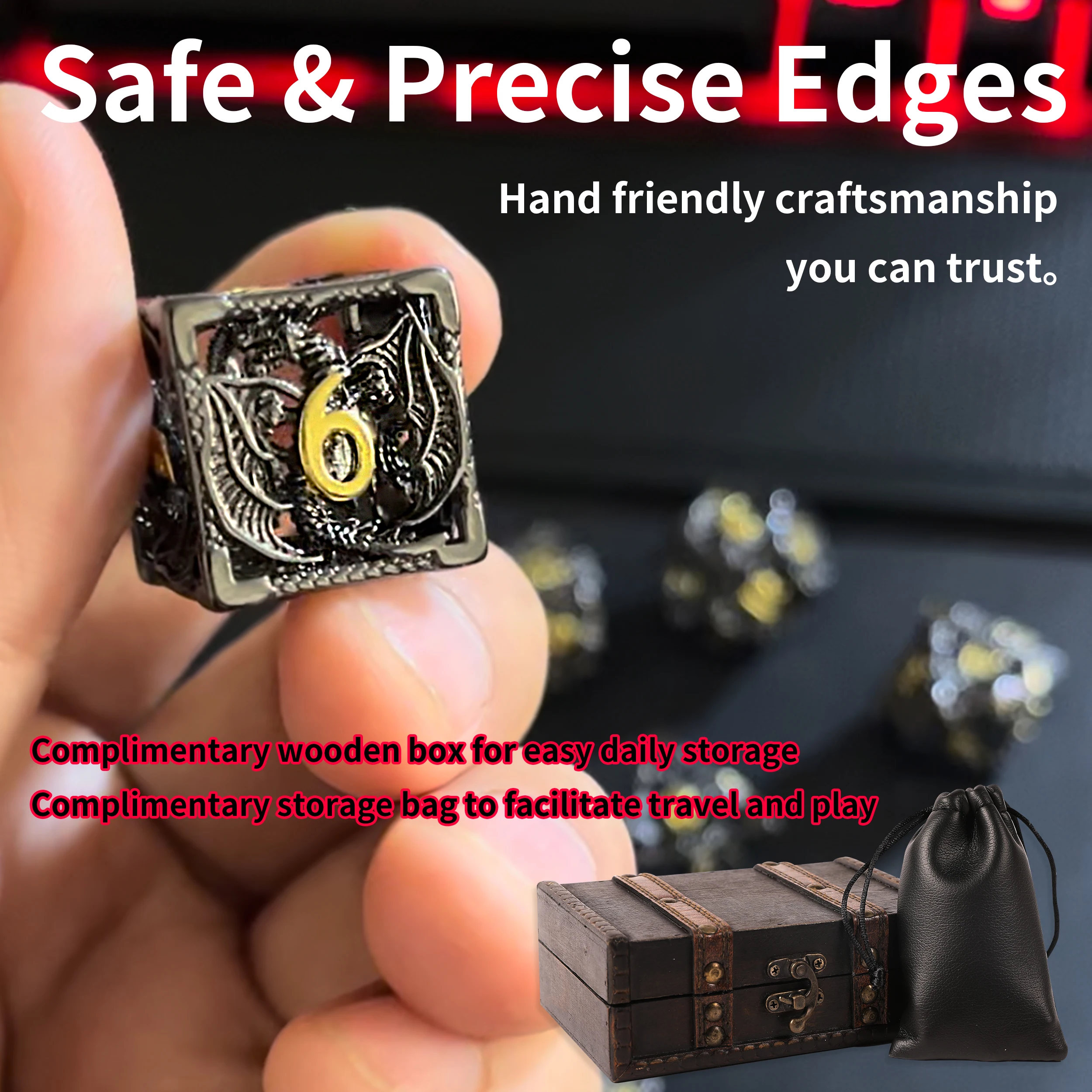 

Hollow DND Metal Dice Set Dungeon and Dragon Gifts Hollow D&D Dice Set RPG Large Polyhedral Dice Role Playing Dice D20 D12 D8 D6