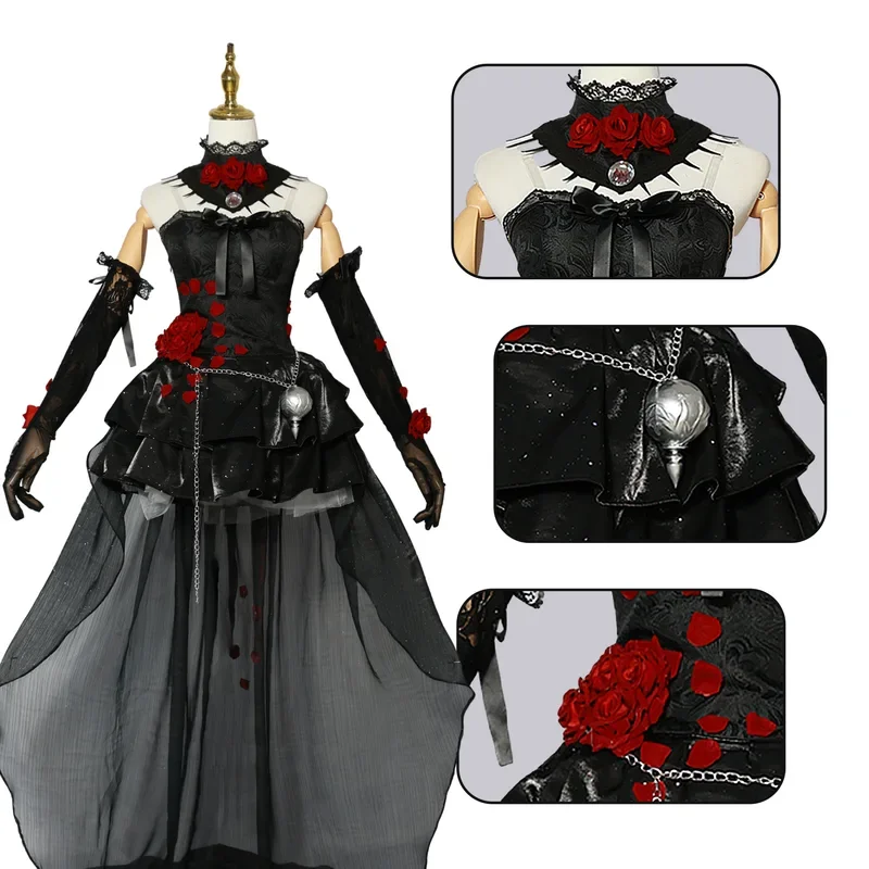 Game Identity V Cosplay Costumes Sick Person and Psychologist Black Gothic Rose FANCY CP Night Skin Lolita Halloween Party Suit