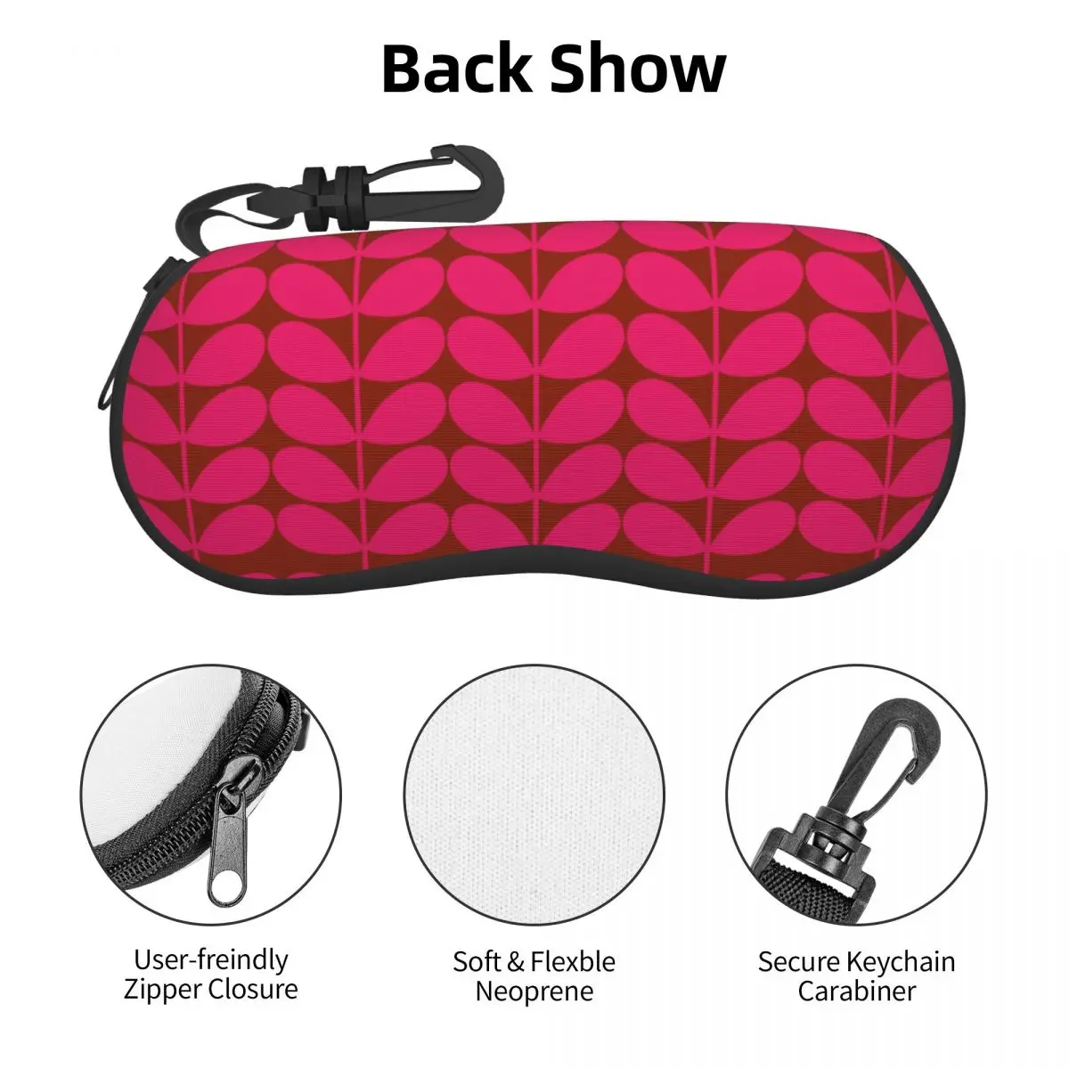 Custom Solid Stem Cerise Pink Shell Glasses Case Unisex Cool Orla Kiely Eyeglasses Case Sunglasses Protector Box