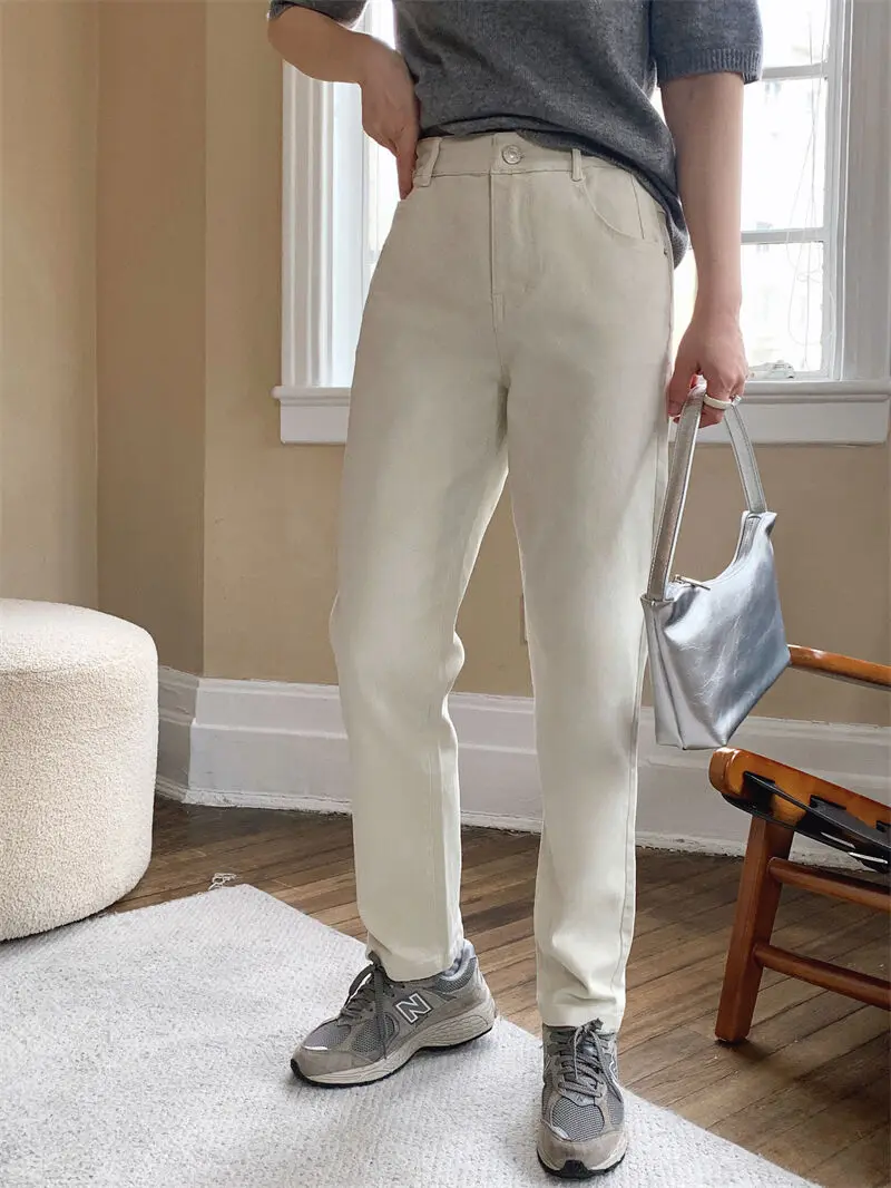 

Джинсы ForeverKid Oxygen из 100% хлопка, приталенные, повседневные, с высокой талией, прямые, из денима, цвет Water Waed, на пуговицах...