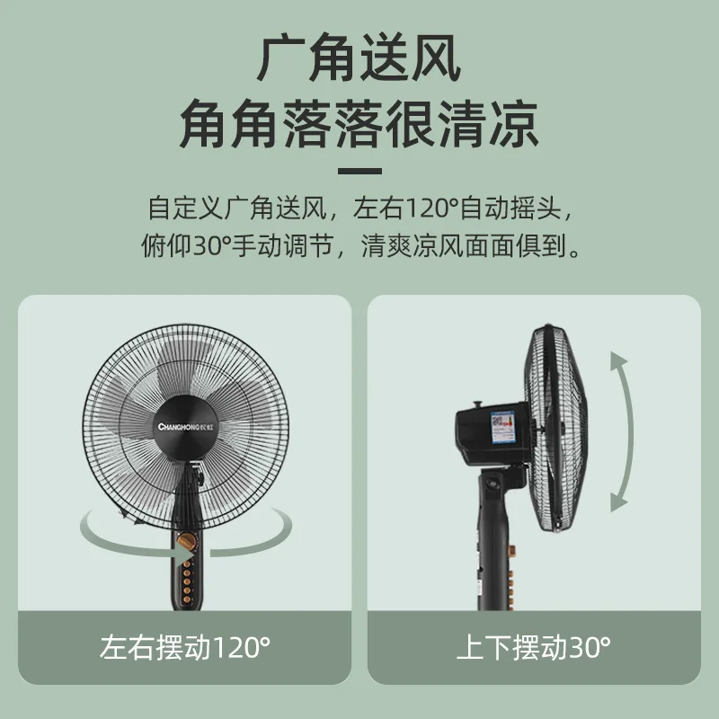 Changhong Electric Fan Vertical Standing Oscillating Timing Mechanical Fan For Home Dormitory Office Bulk Wholesale Supply