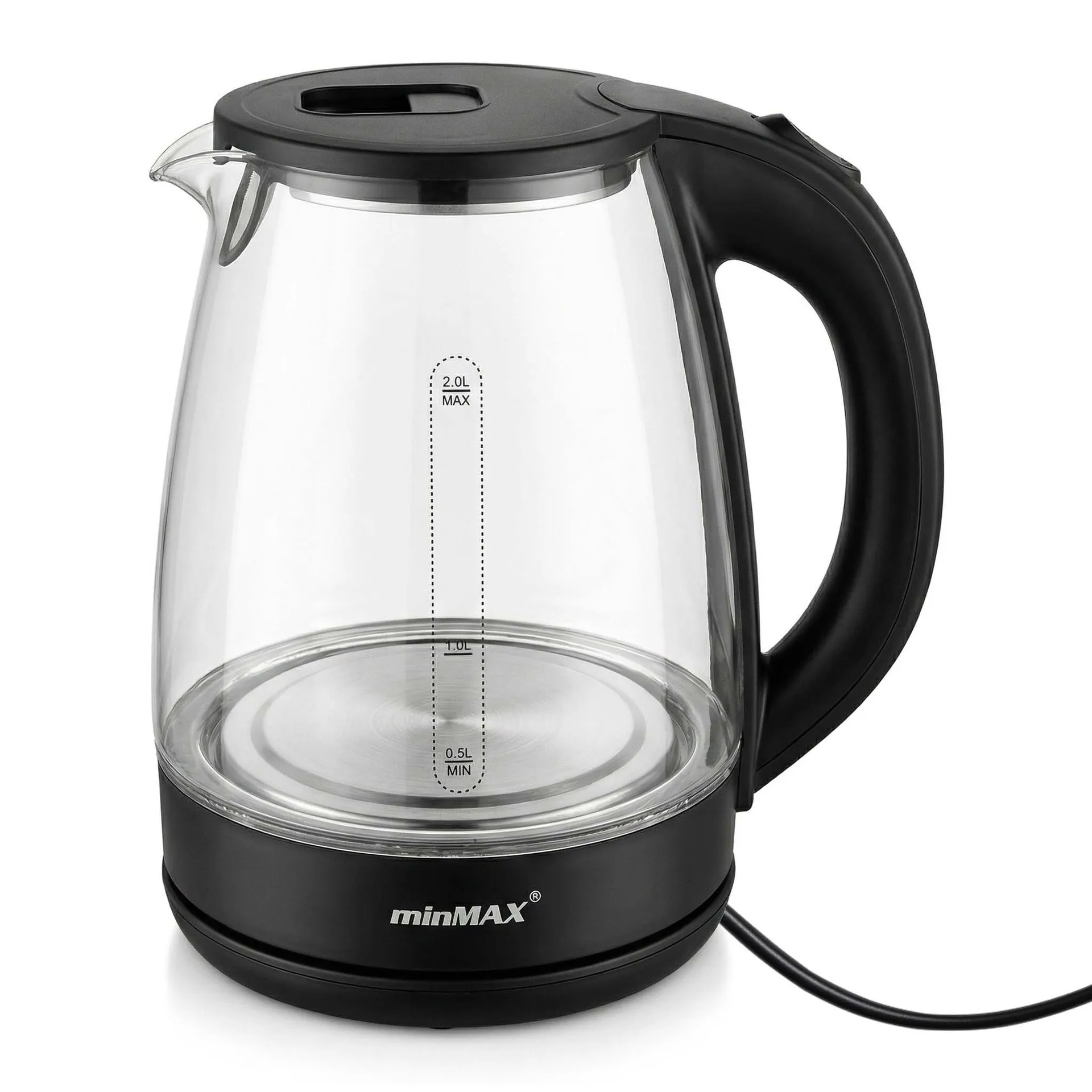 Cross-border electric kettle, household high borosilicate glass kettle, 2L, automatic power-off electric kettle, power 2000W