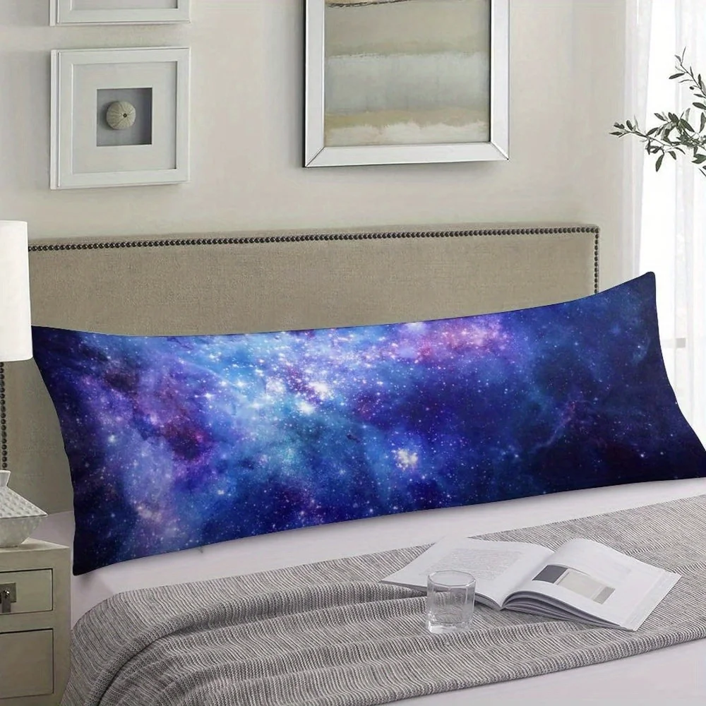 Vibrant Galaxy Body Pillow Cover - Throw Pillow Covers - Soft, Decorative, Long Case Protector with Zipper