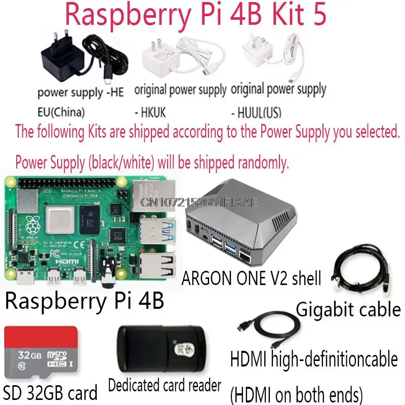 (Metal Case+Fan+32gb SD Card+Power+Micro Cable) PI 4B Board ARM 1GB 2GB 4GB 8GB Faster Than 3B+Raspberry Pi 4 Kit 5,6