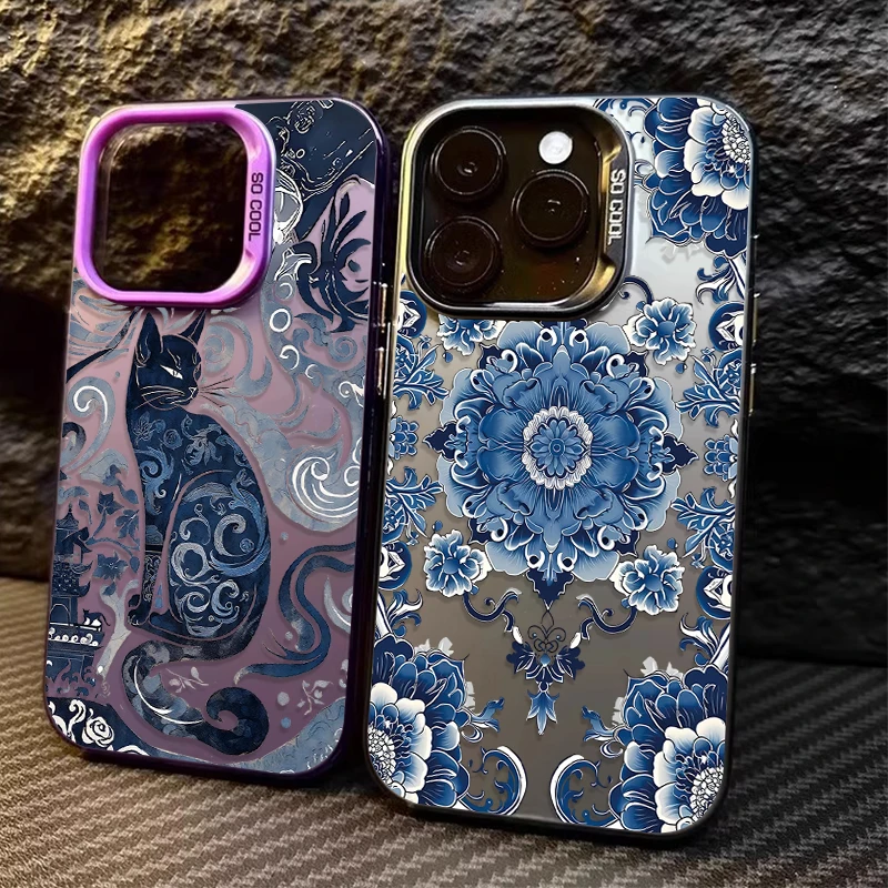 Чехол для телефона с синим тотемным принтом кота для Xiaomi Mi 14T 13T 12T Pro для Xiaomi 14 13 12 11 Ultra Lite 5G NE 10 12X 12S 11i 11X Pro
