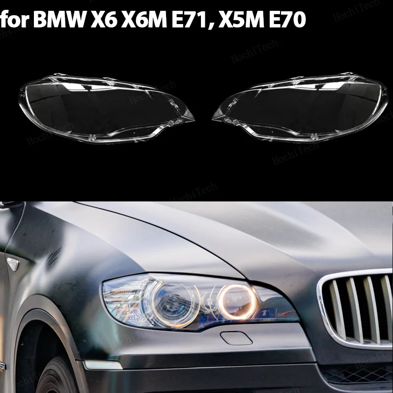 

Car Headlight Lens Cover Transparent head light lamp Shell Lens Light Protection for BMW X6 X6M E71 E72 2008-14 X5M E70 2010-13