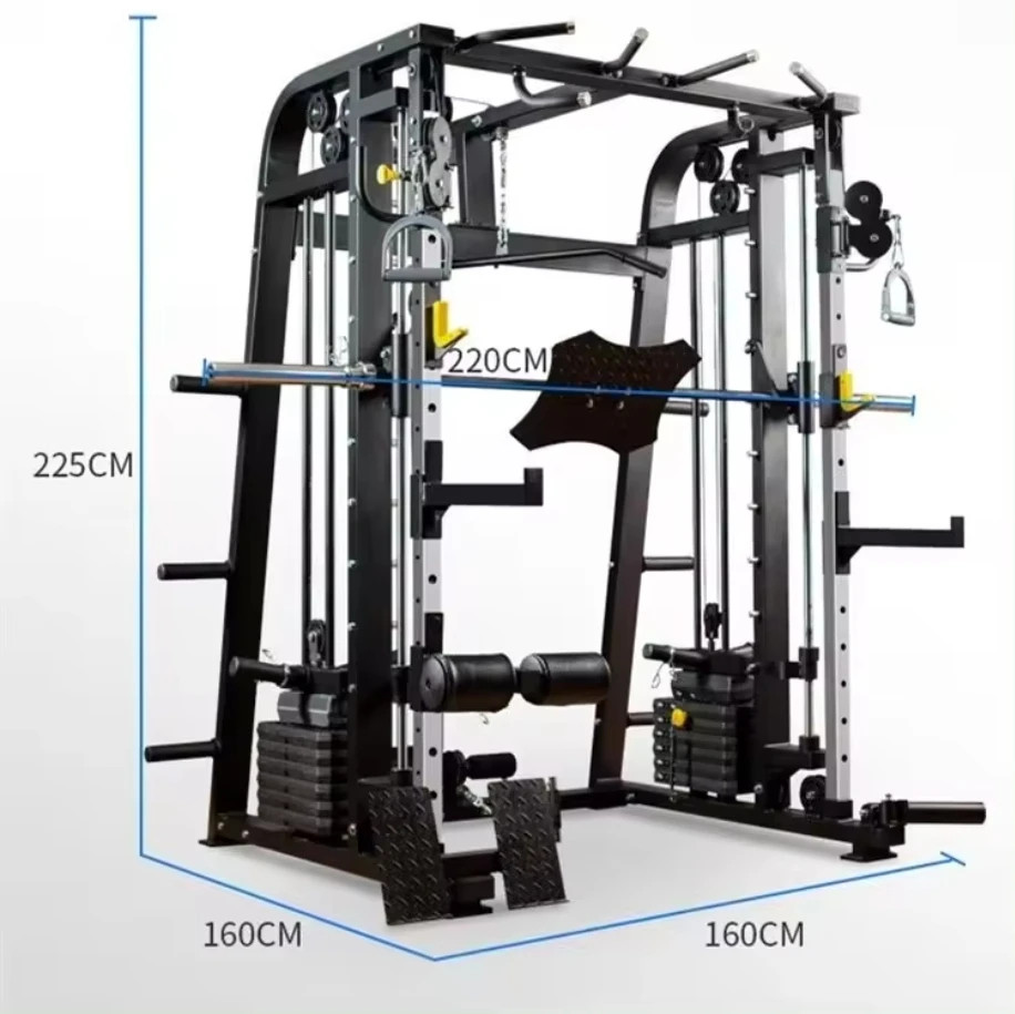 Gym Equipment Home Use All In One Power Cage Cable Crossover Multi Functional Trainer Power Rack Smith Squat Machine