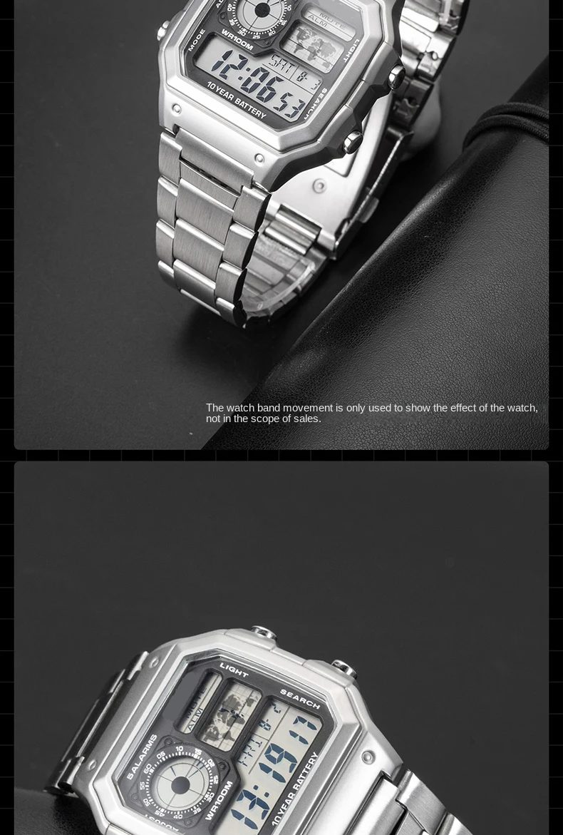 Für Casio AE1200 Gehäuse-Modifikationskit, Vollmetallgehäuse 3299, AE-1200 Lünetten-Glas-Wasserdichtungsring-Kit, 304 Edelstahlteile – Detail 8