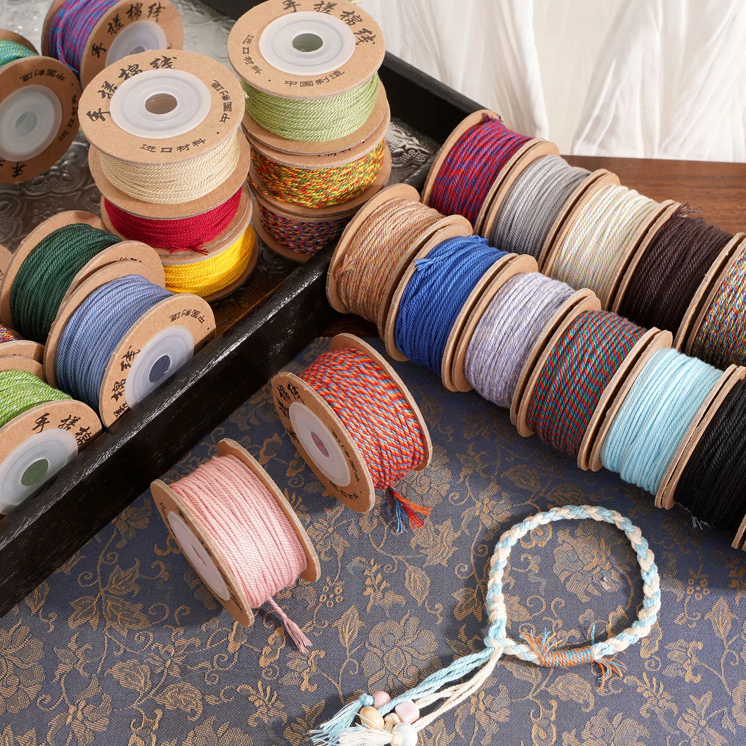 1/1.2/1.5mm Cotton Cord Rope About 15-25m/Roll Colorful Thread Cotton String For Sewing Making Bracelet Handicrafts Materials