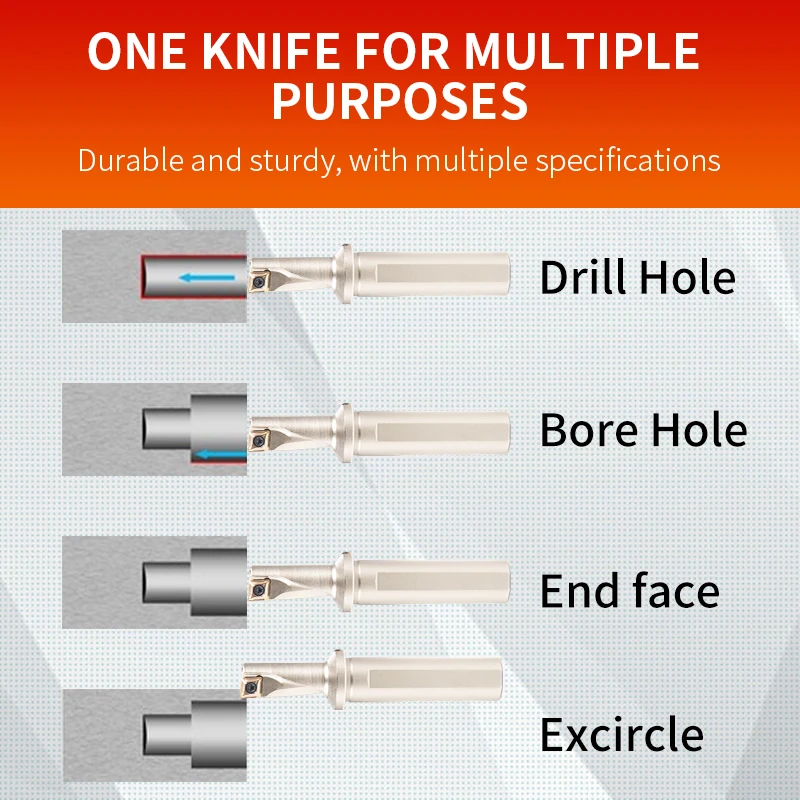 Imagem -03 - Tcap Série U-drill 2.25d 3.25d Tcap Perfuração Rápida Chato Broca Rápida com Xcmt04 05 06 07 10 10 Inserção de Carboneto