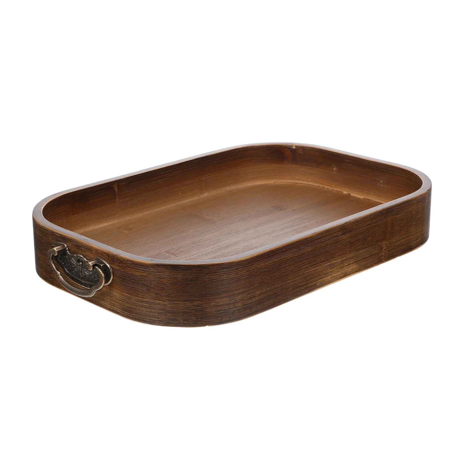 

Household Vintage Bamboo Tray Man Jewelry Trays for Coffee Table Zinc Alloy Home Supplies