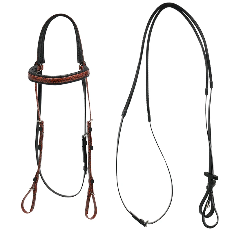 Waterproof Western Bridle for Horses Durable Metal Nylon Model with Rein PVC Plastic Equestrian Product