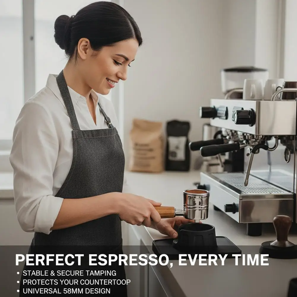 Estación de apisonamiento de café de silicona para Ninja Luxe, soporte para portafiltro, tapete para apisonador de café, almohadilla de esquina, accesorios de soporte