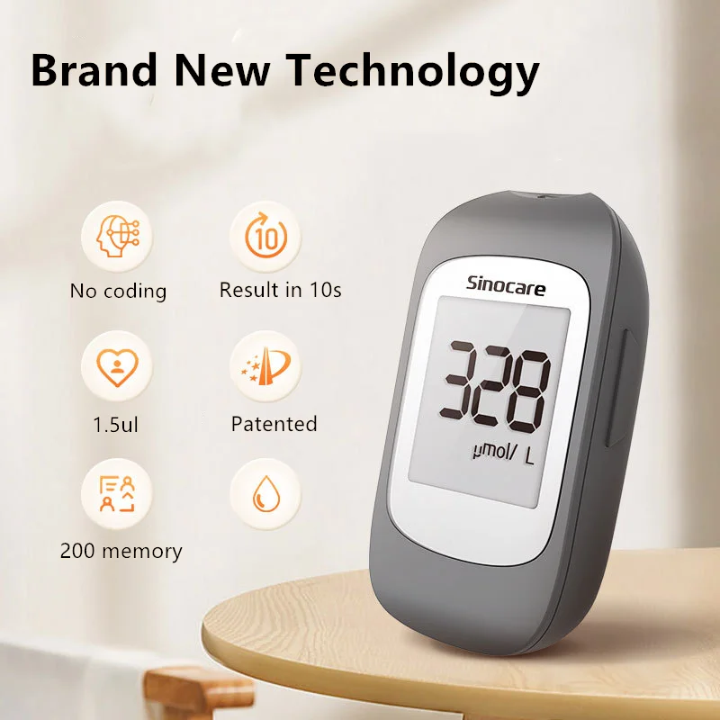 Sinocare New UA I Uric Acid Monitor with Lancet or Only Test Strips Household Uric Acid Meter used to Gout Tester Device