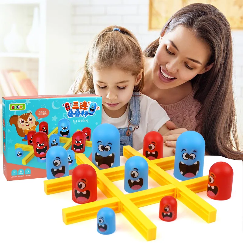 Tic Tac Toe Big Eat Small Gobble gra planszowa rodzic-dziecko interaktywne zabawki edukacyjne dla dzieci prezenty świąteczne Tic Tac Toe Game