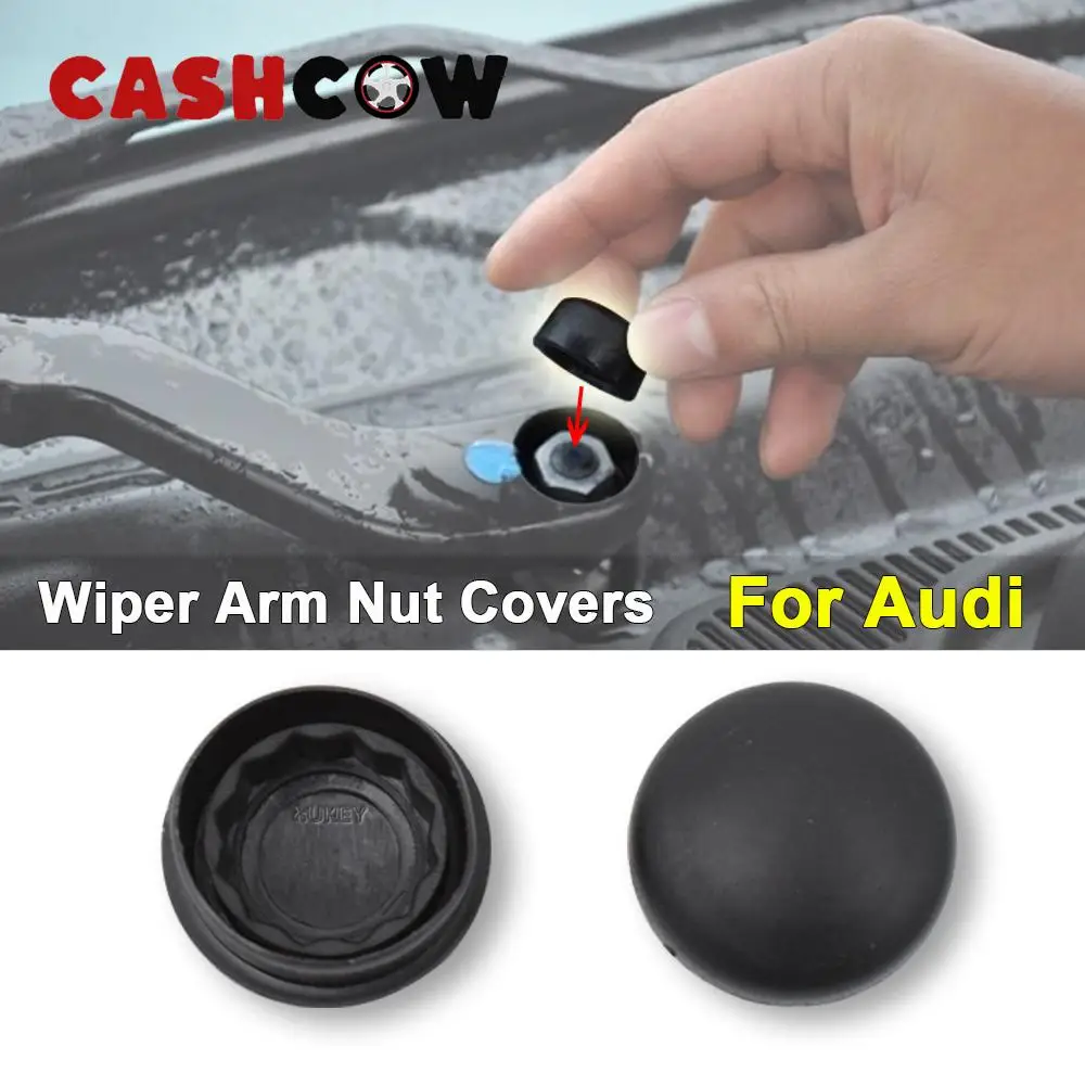 CASHCOW 2Pcs Front Windshield Wiper Arm Nut Cap Cover For Audi A1 A2 A3 A4 A5 A6 A7 A8 Q3 Q5 Q7 R8 RS3 RS5 OE# 1J0955205A