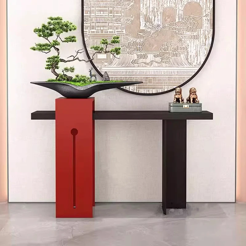 Chinese Classic Console Tables Rustic Unique Thin Modern Console Tables Wabi Sabi Design Console Meuble Furniture Living Room