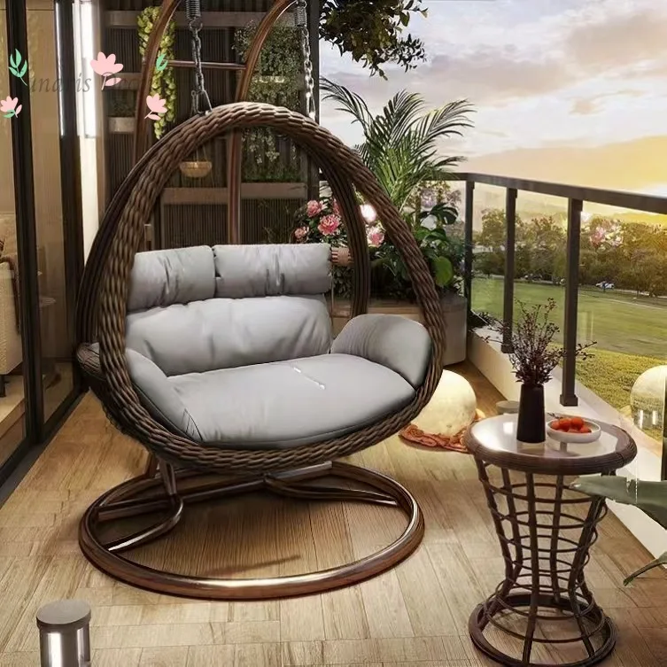 Outdoor Balcony Swing Hanging Chair Household Indoor Bird's Nest Double Hanging Chair Courtyard Cradle Lazy Chair Hammock