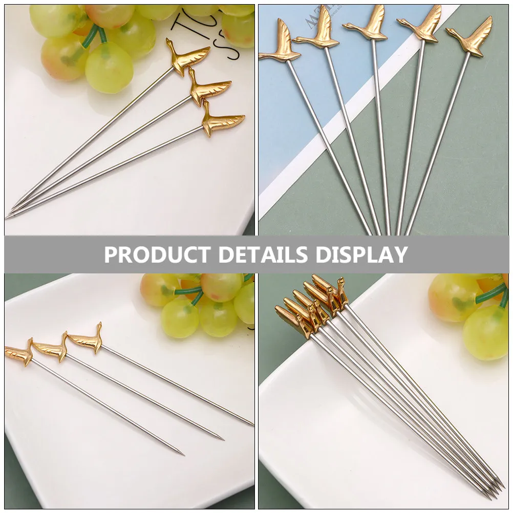 Juego de 3 Brochetas de Acero Inoxidable para Frutas, para Melón, Sandía, Piña, Kiwi, Bayas, Aperitivos, Cócteles, Adornos para Comida