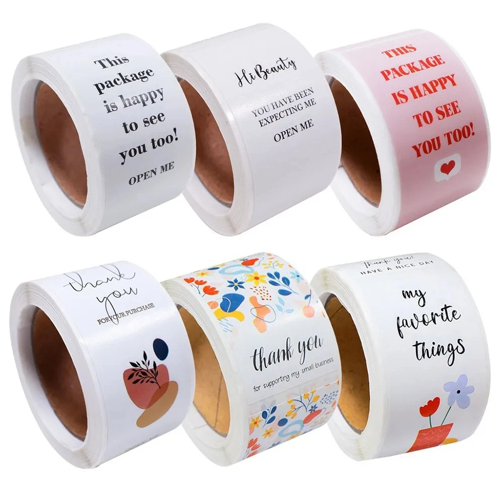 100pcs/roll This Package Is Happy To See You Sticker Sealing Labels Thank You Small Business Handmade Merchandise Decor Stickers