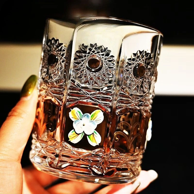 Crystal glass, foreign wine glass, beer beverage cup, household light luxury water cup