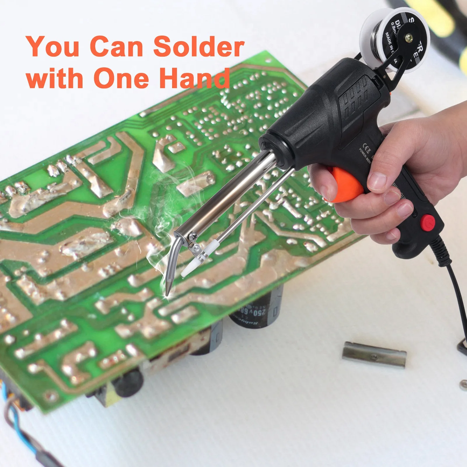 Soldering Iron Kit 60W Corded Electric Welding Machine with Welding Wire One Handed Soldering Machine Set for Soldering