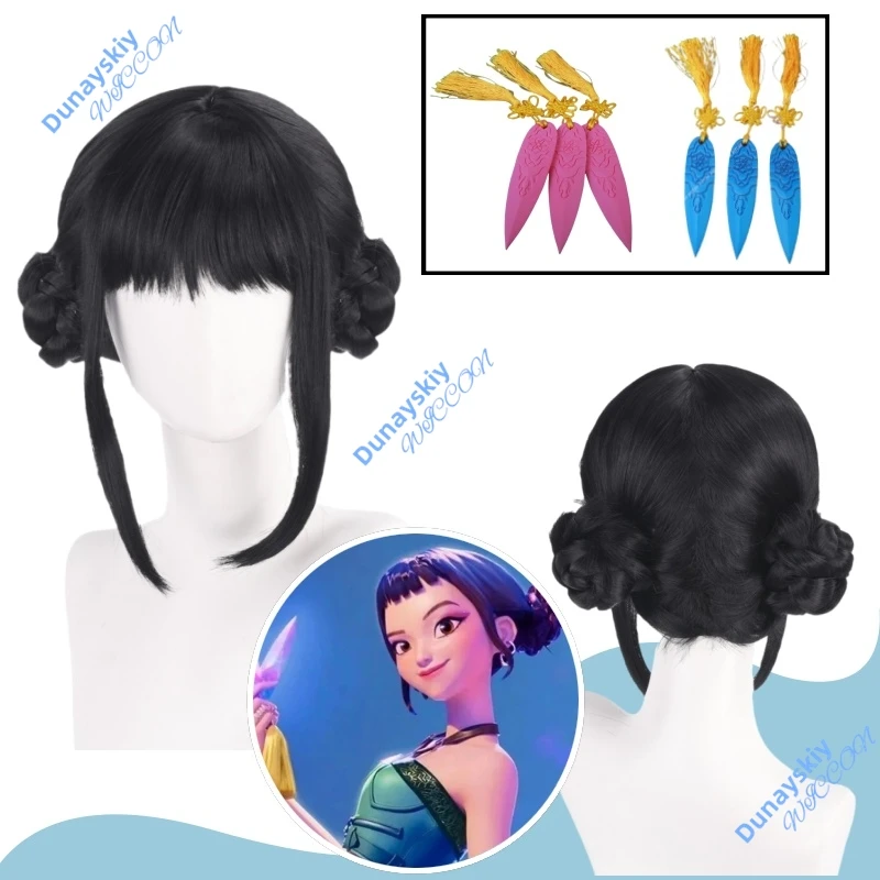 

K-Pop Huntrix Zoey Cosplay Set - Demon Hunters Wig, Kunai Prop, Hair & Stage Perfect for Halloween, Girls Group Roleplay Outfit