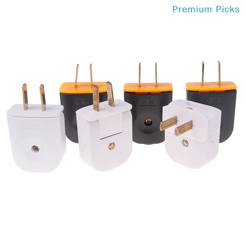 portable1/2Pcs Extension Cord Plug Replacement 16A 2 Prong Male End Electric Plug Rotatable Electrical Plug Extension Cord Plug