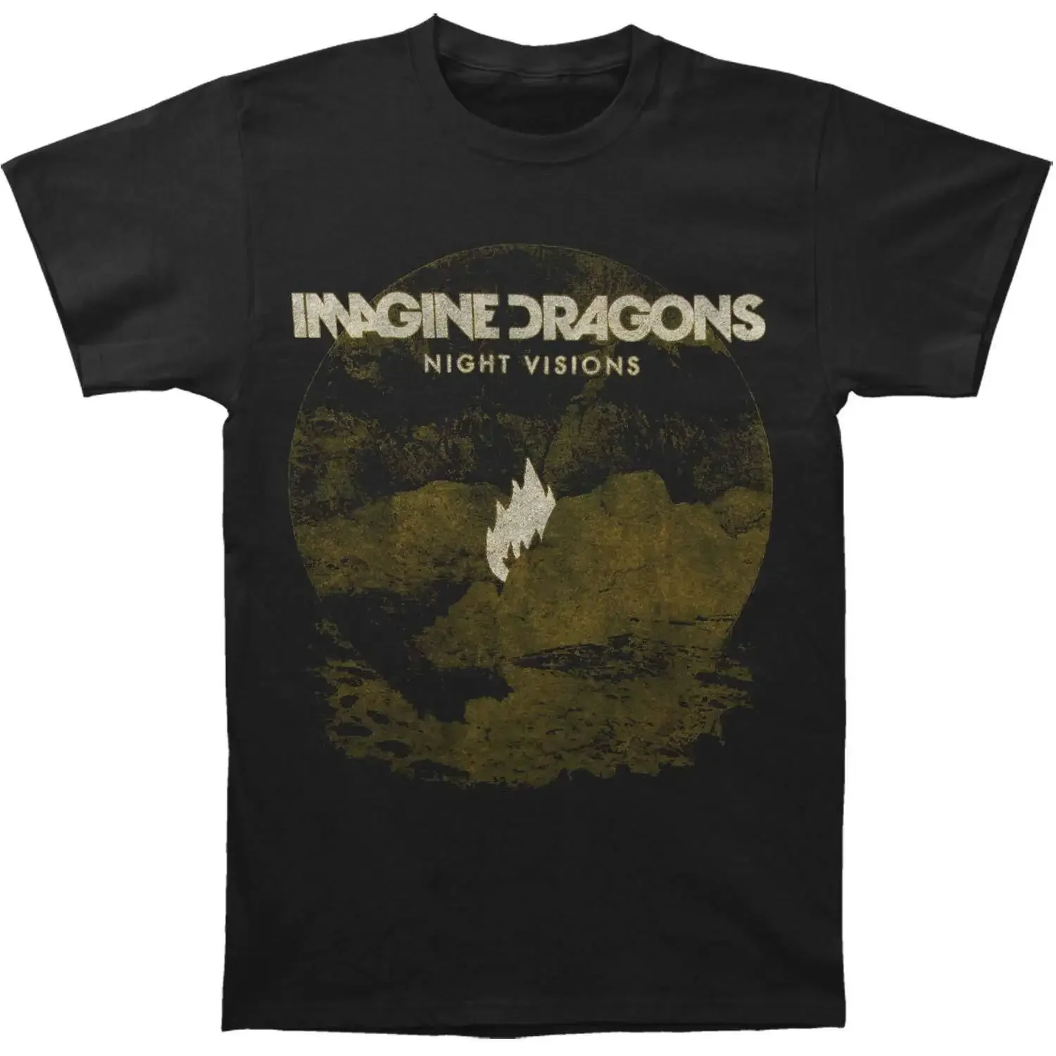 Men'S Imagine Dragons Flame Black T Shirt Xx Large