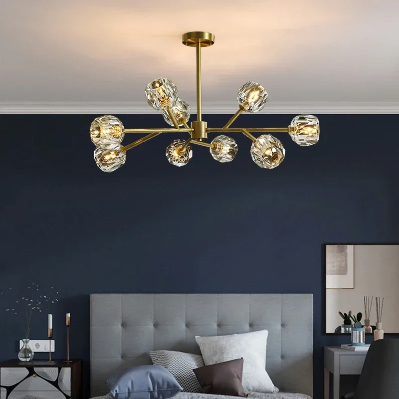 Nordic LED Pendant Light Glass Magic Bean Chandelier Living Room Creative Personality Bedroom Molecular Dining Room Home Decor