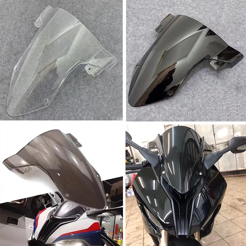 

Windscreen Windshield For 2019 2020 2021 2022 2023 BMW S1000RR Wind Deflector Double Bubble S1000 RR Screen Black Transparent