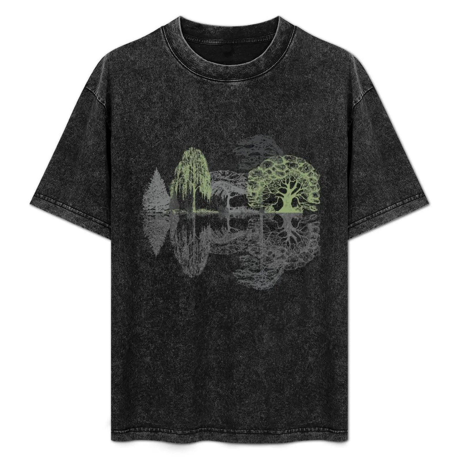 

Forest Reflection Nature Trees Woods T-Shirt Soft Casual Short Sleeve Cotton Tee